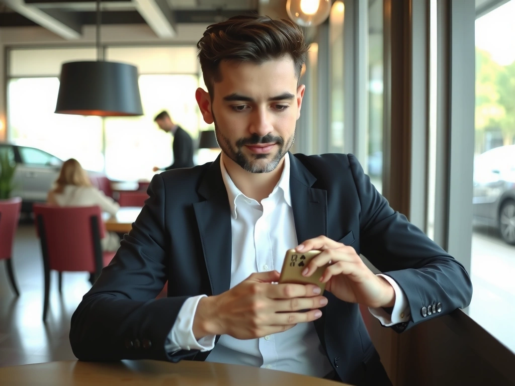 Joueur de poker mobile